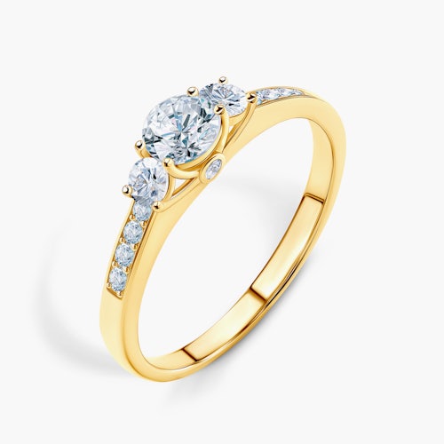 Pierścionek zaręczynowy Dream: złoty, biały szafir